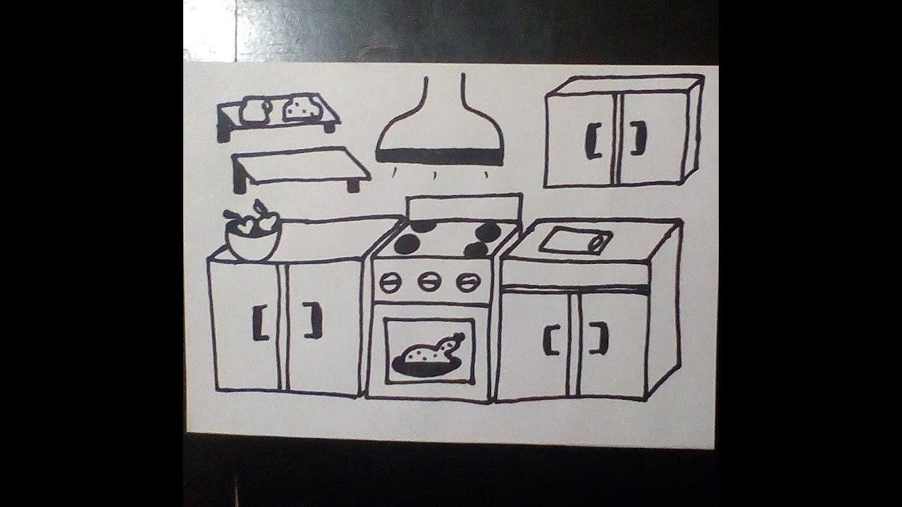 Como dibujar una cocina Как нарисовать милые рисунки - YouTube