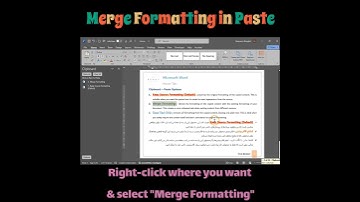 How to Paste with Merge Formatting option in MS Word