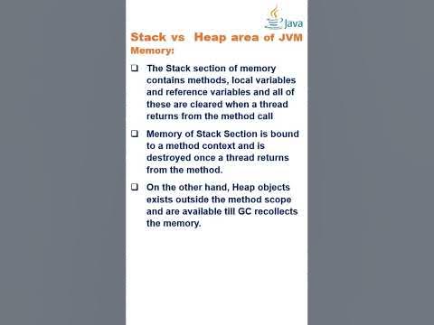 Difference between Stack and Heap area of JVM Memory | #shorts - YouTube