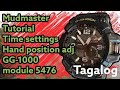 G-SHOCK GG-1000 How to adjust time settings and Hand position after change battery TAGALOG VERSION
