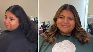 Easy Freestyle Foil Technique | Dark Brown to Caramel Hair | Cassandra Olivia