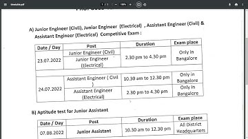 KPTCL AE, JE, Jr Asst Exam Date 2022 – Exam Date Announced