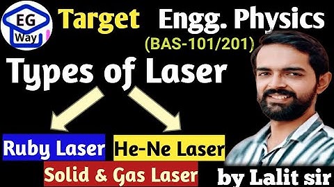 Unit 4th L4.7 Types of Laser & its applications | Engg. Physics by Lalit sir #laser #physics #aktu