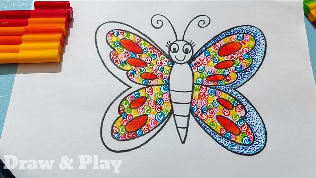 Mewarnai Kupu Kupu Dengan Connector Pen