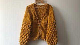 カーディガン Sleeve Balloon Knit Cardigan Drop Shoulder Balloon Sleeve Cardigan – Charming Charlie