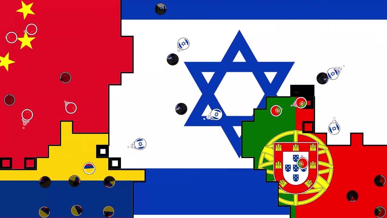 Territory Flag War - Colombia vs China vs Israel vs Portugal