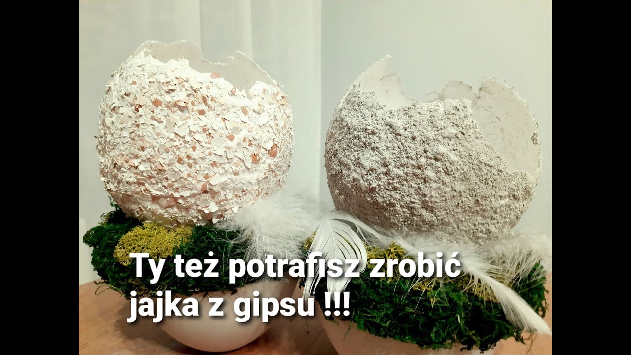 Gipsowe jajko wielkanocne  , jajko ze skorupek , ozdoby wielkanocne