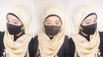 New 2025 Simple Summer Hijab For Beginners With Mask By Wajeeha Fatima