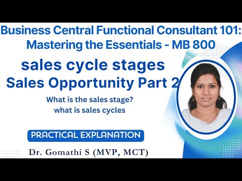 Sales cycle stages in business central | Sales opportunity - part 2 | dynamics 365 | bc tutorial