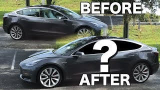 Before and after views of the tesla model 3 having windows tinted.
please consider using my referral code if you buy a tesla. order
online here: ht...