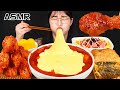 ASMR MUKBANG| 직접 만든 떡볶이 양념치킨 치즈 먹방 & 레시피 FRIED CHICKEN AND Tteokbokki EATING