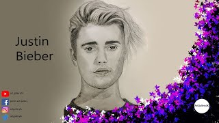 Justin bieber drawing step by step