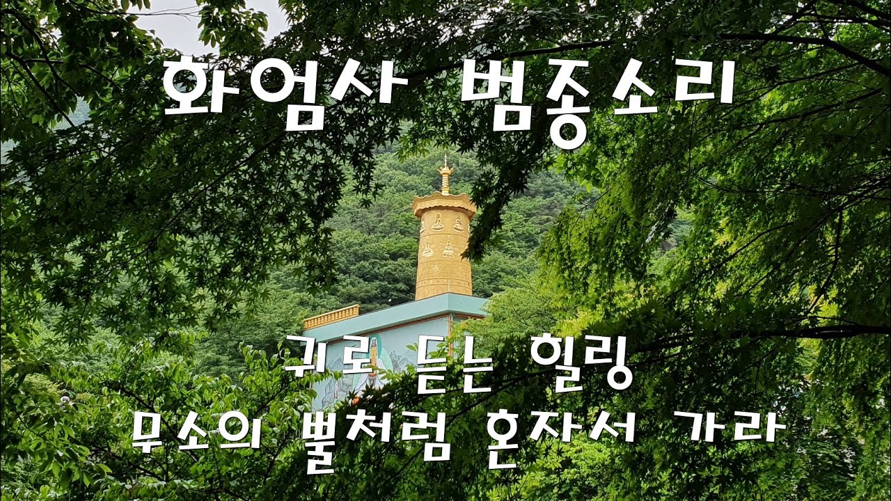 비오는 화엄사 범종소리, 귀로 듣는 힐링, 무소의 뿔처럼 혼자서 가라