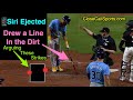 E65  jose siri draws line in the dirt ejected by umpire ryan wills after inside  outside edge ks
