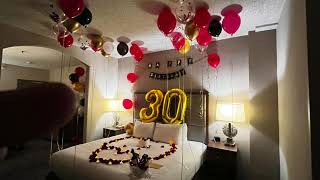30TH BIRTHDAY DECORATION WITH ROSE PEDALS