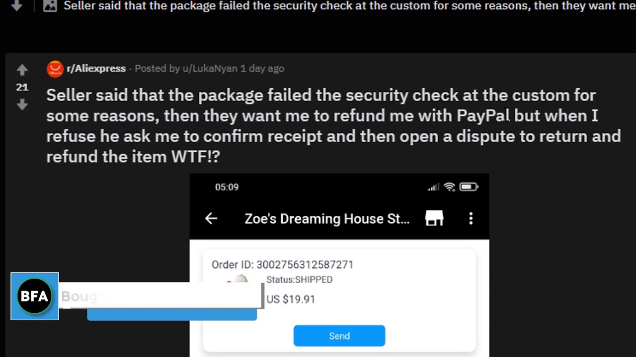 What to do when Aliexpress sellers asks to refund through PayPal? - YouTube