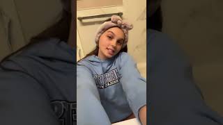 Bathroom Fun: Girl Grooves to Music in a Light Blue Hoodie#bathroomvibes #groovymoves