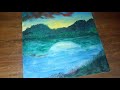 Mountain Lake Painting on Canvas | Huey Art