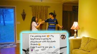 CHEATING TEXT MESSAGE PRANK ON BOYFRIEND!!
