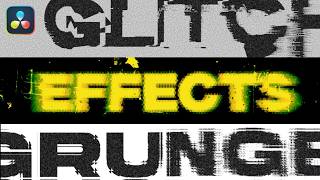 Glitch Grunge title effects  |  Davinci Resolve Fusion tutorial