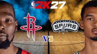 NBA2K27 Updated  San Antonio Spurs vs Houston Rockets | Full Game | NBA 2K27 Roster