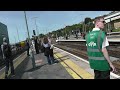 BR Class 47 47806 with SR No 35028 Clan Line on Arrivals Exeter St Davids from Exeter Riverside