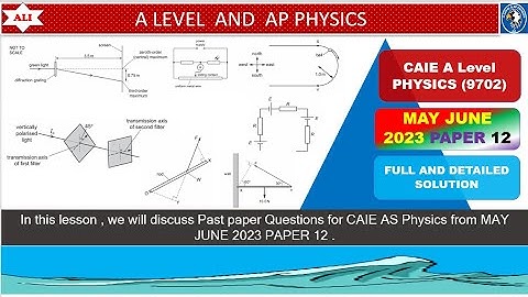 AS PHYSICS 9702 PAPER 1 |May/June 2023 | Paper 12 | 9702/12/M/J/23 | Full and Detailed Solution