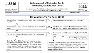 IRS Form 2210 walkthrough  ARCHIVED COPY  READ COMMENTS ONLY