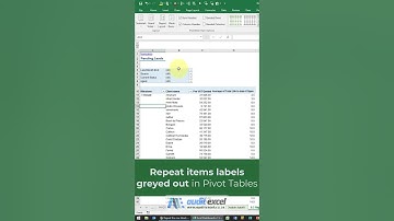 Repeat item labels greyed out in Excel Pivot Tables #youtubemadeforyou