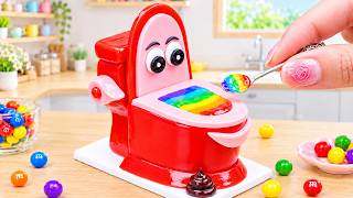 Miniature Rainbow Cake Decorating | Funny Toilet Cake Design by Daisy Mini Cakes