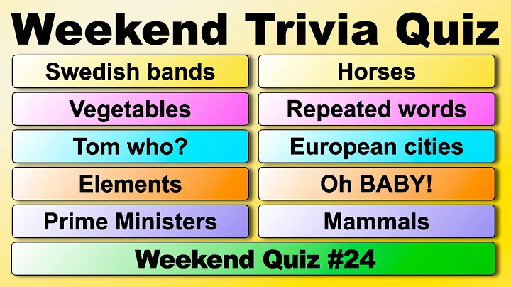 WEEKEND TRIVIA QUIZ!  50 quiz questions to test your general knowledge!
