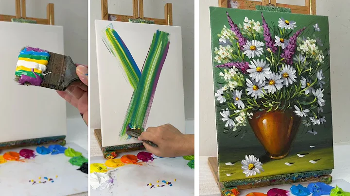 How to Paint a Floral Vase with Daisies and Lavender | Easy Acrylic Painting Tutorial #341