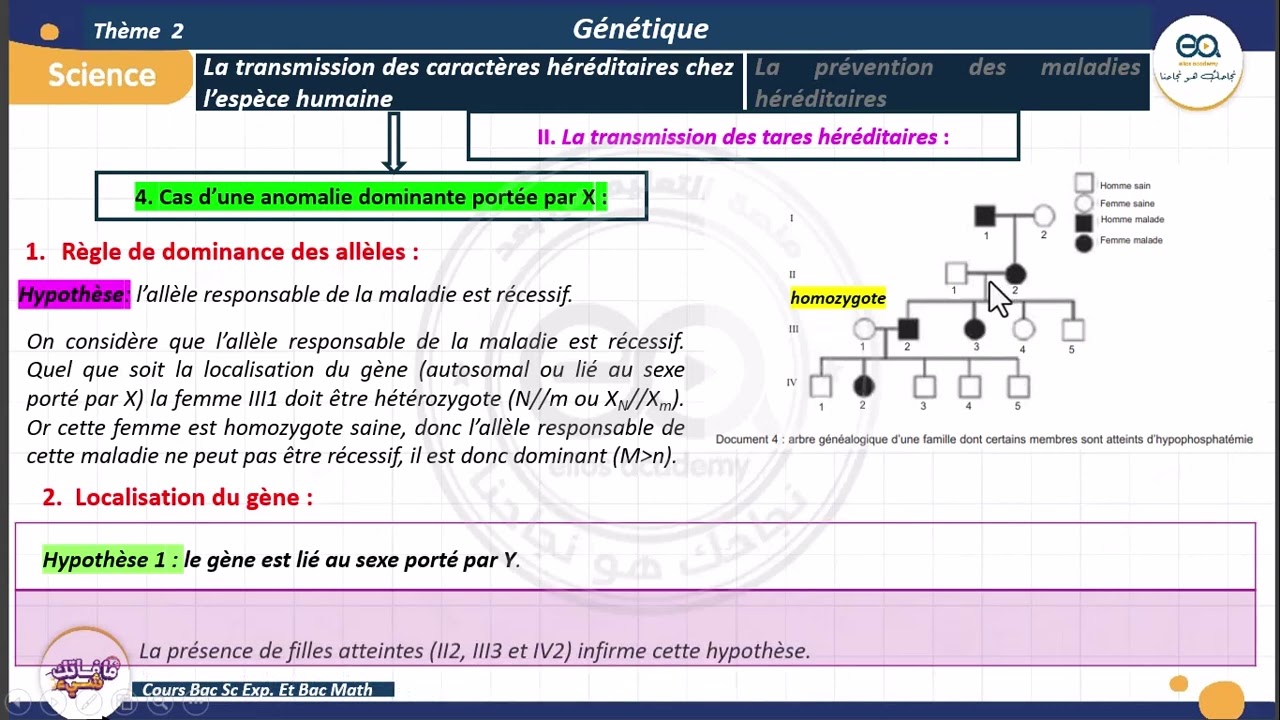 05_Génétique humaine : Cas d'une anomalie dominante portée par X