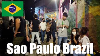 Sao Paulo Nightlife | Walking around Sao Paulo Brazil at night during pandemic | Passport Action