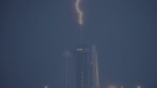 Lightning strikes launch pad at Kennedy Space Center