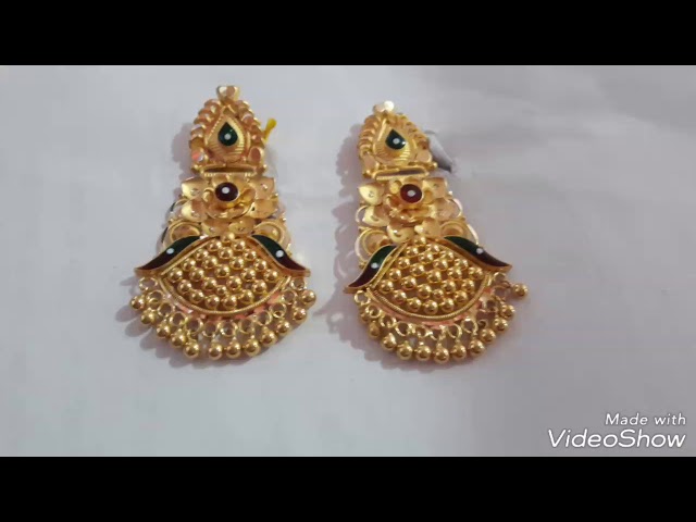 gold buttalu earrings designs collections with weight below 6 grams -  YouTube