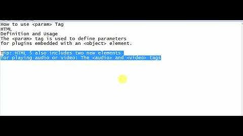 How to use param Tag in HTML