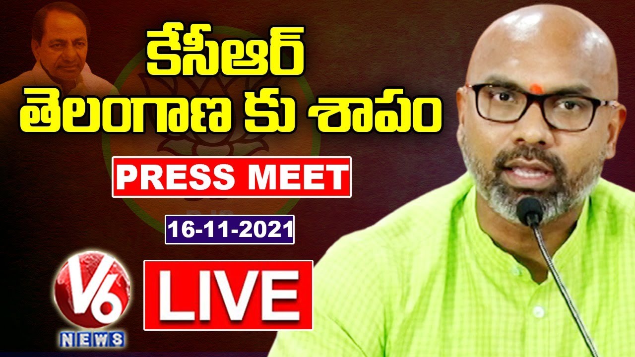 BJP MP Dharmapuri Arvind Press Meet LIVE Delhi V6 News YouTube