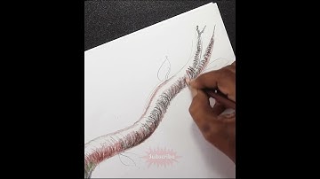 Tree branch in colour pencil ||  #Naturedrawing || #RealisticDrawing || #ThambaArts | #Shorts