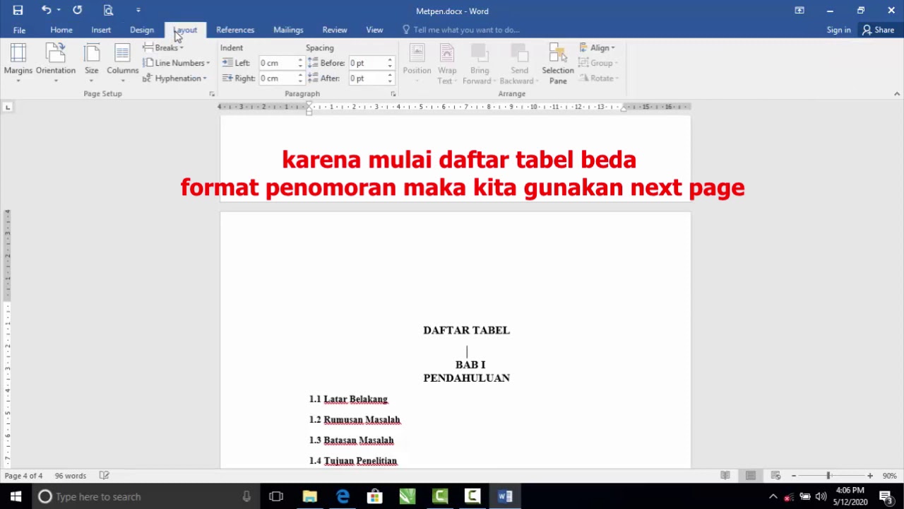 Membuat Cover, Daftar Isi,Gambar &Tabel Otomatis | Format Penulisan