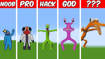 RAINBOW FRIENDS Pixel Art Build in Minecraft ! Noob vs Pro vs Hacker vs God - Minecraft Animation