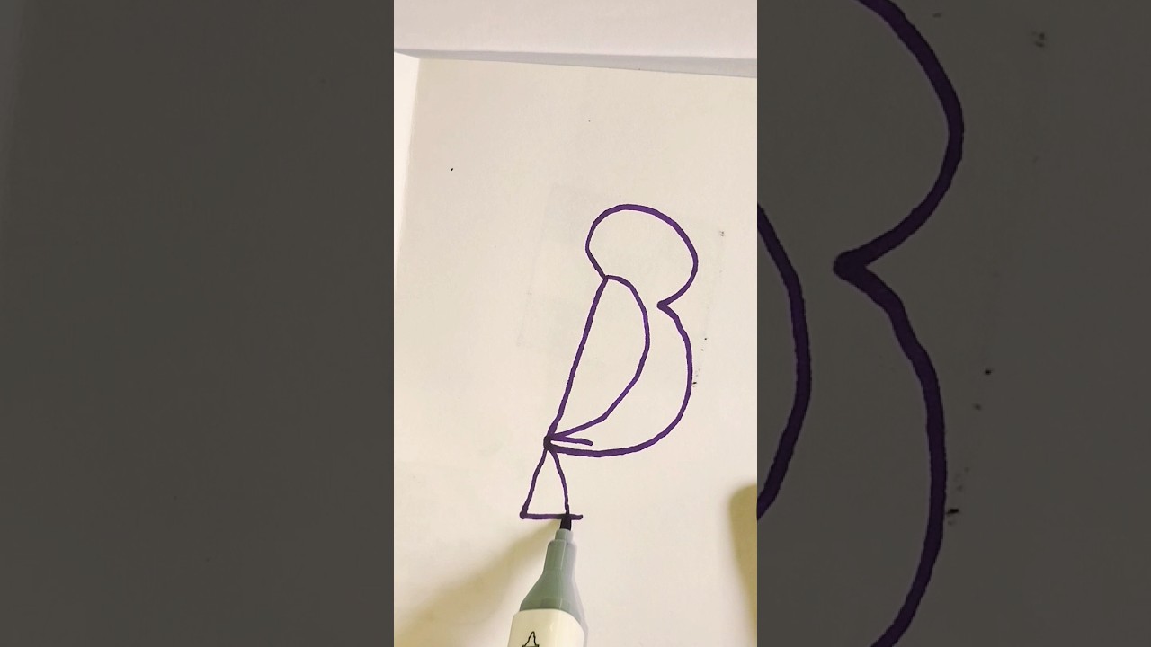 Drawing a bird with numbers step by step 