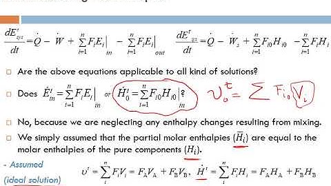 Lecture 38 - Seg 3, Chapter 8, Enthalpy of Streams in Energy Balance: ideal vs non-ideal solution