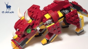 LEGO 31073 神話の生き物 オルタネートビルド - トリケラトプス (rebrickable.com の kamila によるデザイン)