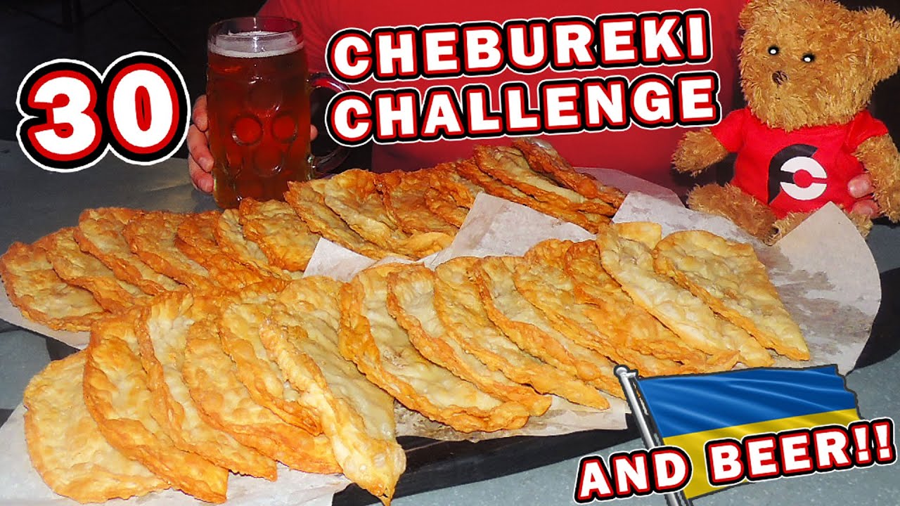 30 Chebureki Ukrainian Food Challenge in Chernihiv, Ukraine!!