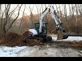 #644 Bobcat E85, Beast of a Compact Excavator, Replacing and adding culvert pipes on moms driveway.