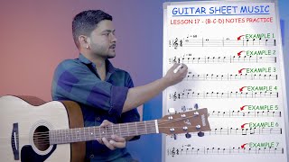 Practice Reading (B-C-D) on Guitar Sheet Music | Lesson 17