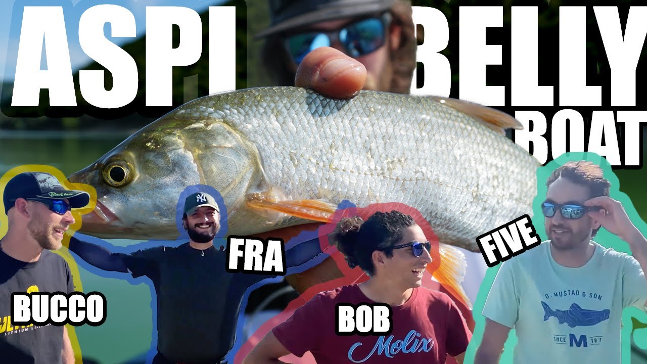 PESCA all' ASPIO: SPINNING da BELLY BOAT in LAGO con 4 COLLEGHI YOUTUBER  !! 