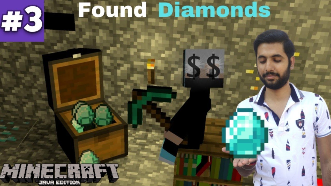 Diamonds 💎 & Iron Armor | Minecraft Survival in Hindi Part 3 - YouTube