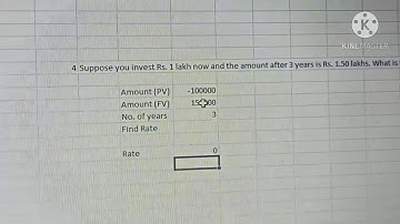Calculation of FV, PV, NPER , RATE ,PMT in Excel